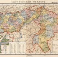 Административная карта Саратовской области 1939 г.